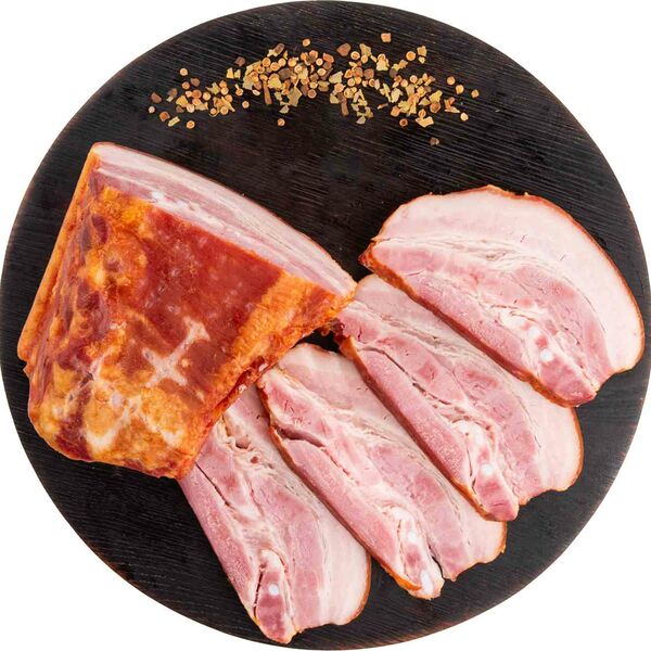 Грудинка варёно-копчёная Глобус со специями на кости, вес