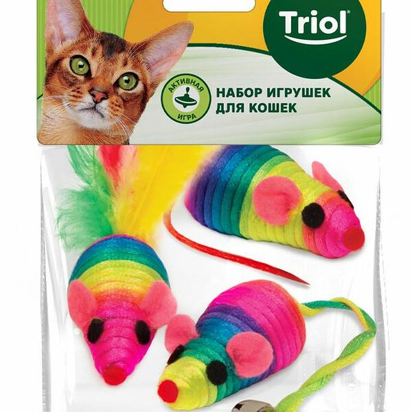 Набор игрушек для кошек Triol 3 мышки