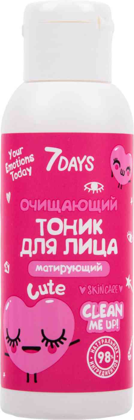 

Тоник для лица 7 Days Cute матирующий с экстрактами папайи и инжира 100 мл
