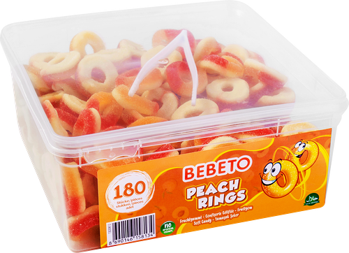 Мармелад жевательный Bebeto Peach Rings со вкусом персика 1080 г