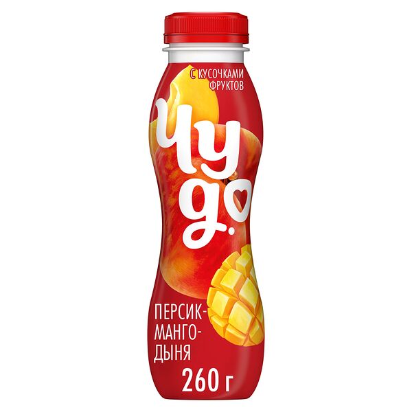 Йогурт питьевой Чудо Персик-манго-дыня 1.9% 260 г