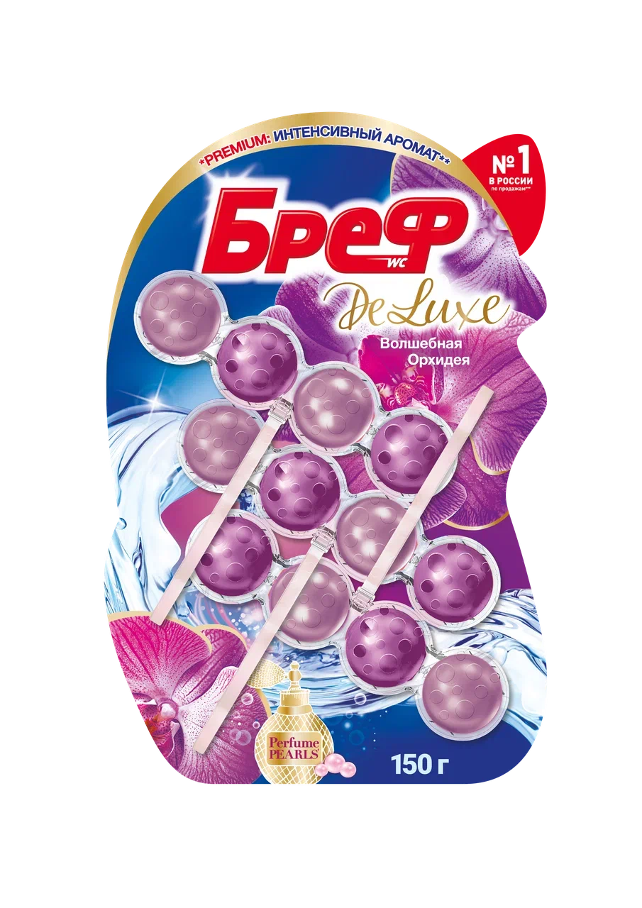 

Туалетный блок для унитаза Бреф Deluxe волшебная орхидея 50 г x 3 шт.
