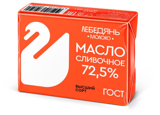 

Масло сливочное ЛебедяньМолоко Крестьянское 72.5% 180 г