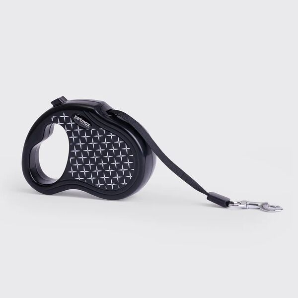 Рулетка для собак, XS, ремень 3 м, 15 кг, черная