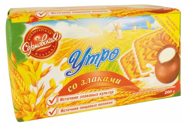 

Печенье Сормовская кондитерская фабрика утро со злаками 200 г
