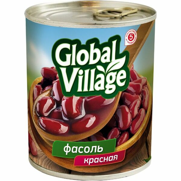 Фасоль Global Village красная в собственном соку 400 г