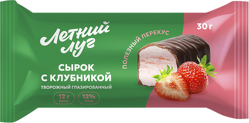 Сырок глазированный Летний луг Клубника творожный 12% 30 г