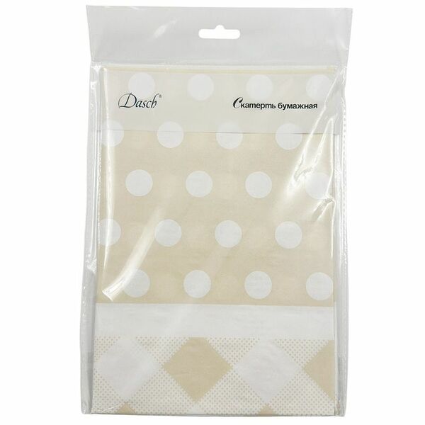 Скатерть Dasch Клетка бежевая бумажная 100х137 см 1 шт