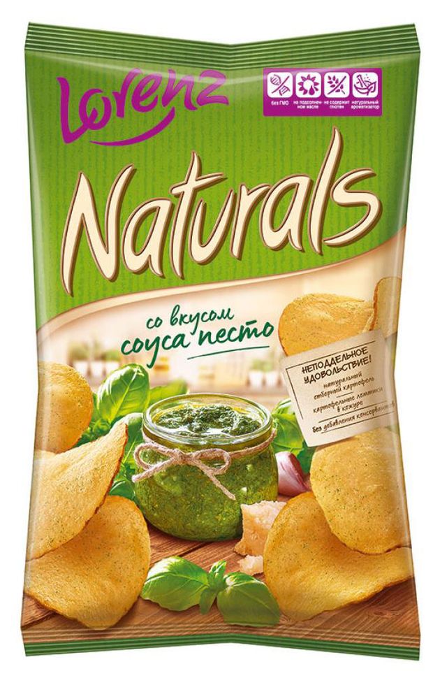 

Чипсы картофельные Lorenz Naturals cо вкусом соуса песто 100 г