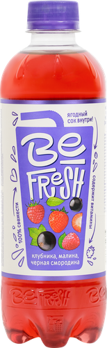 

Витаминизированный напиток Be Fresh Клубника, малина, черная смородина с соком негазированный 450 мл