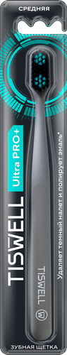 

Зубная щетка Tiswell средней жесткости черная