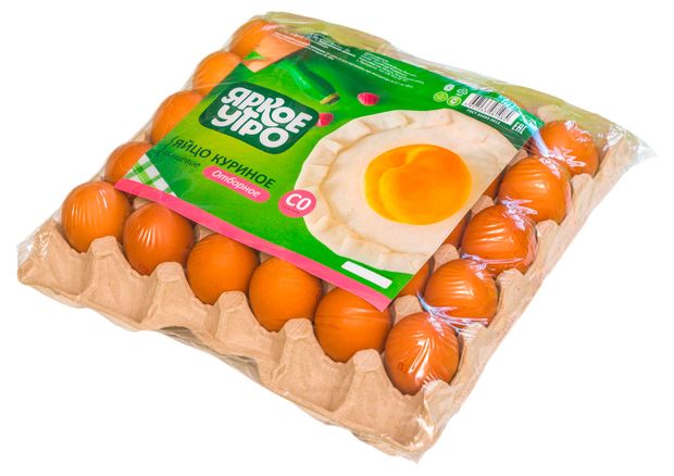

Яйцо куриное Яркое утро коричневое отборное С0 30 шт 850 г