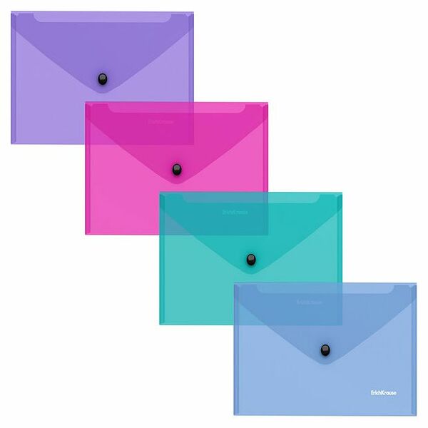 Папка Конверт С6 ErichKrause на кнопке, в ассортименте