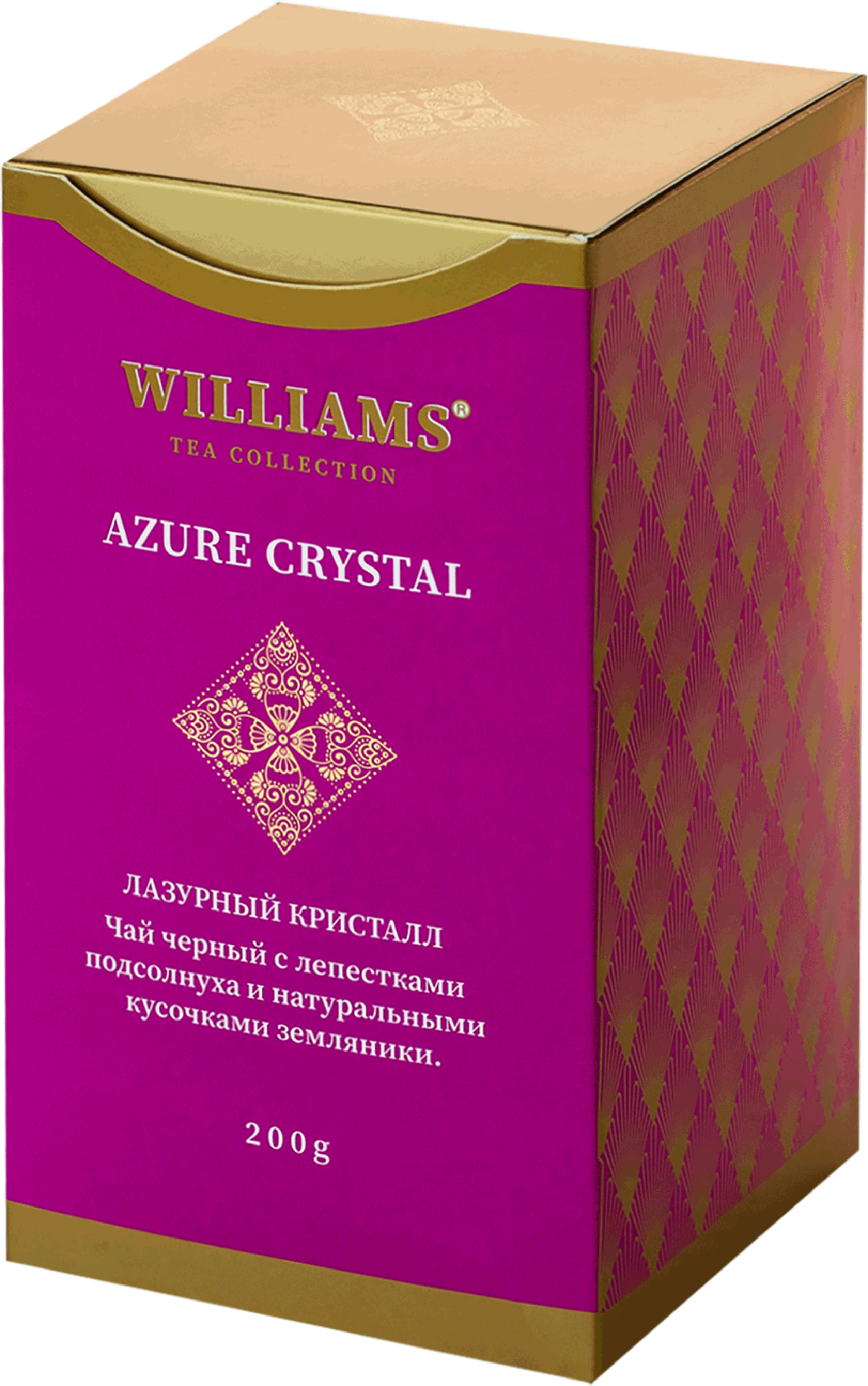 

Чай черный Williams Azure crystal с натуральными лепестками подсолнуха и кусочками земляники, листовой 200 г