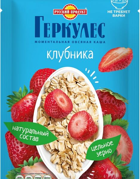 Каша овсяная Русский продукт Геркулес моментальная клубника 35 г