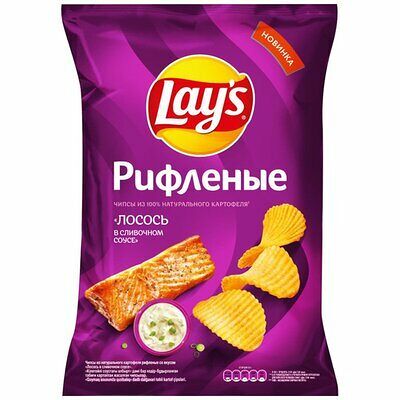Чипсы картофельные Lay's Рифленые Лосось в сливочном соусе 140 г