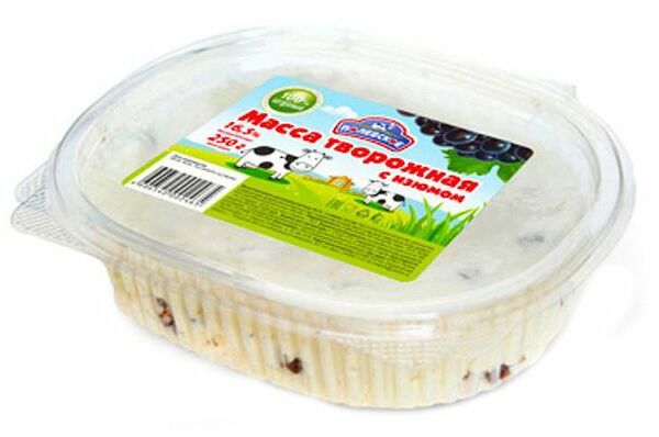 Масса творожная Полевское с изюмом 16.5%