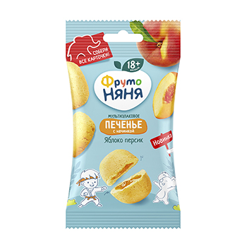 

Печенье ФрутоНяня мультизлаковое с начинкой из яблок и персиков 50 г