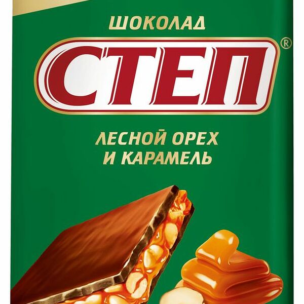 Шоколад молочный Степ Лесной орех и карамель 90 г