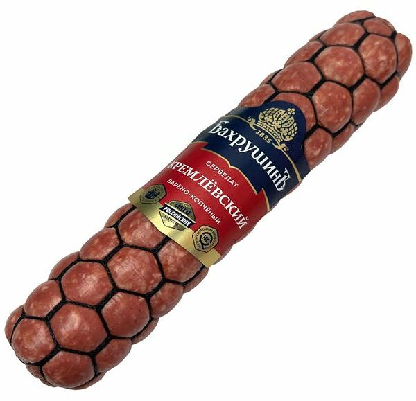 Сервелат Бахрушинъ Кремлевский варено-копченый, вес