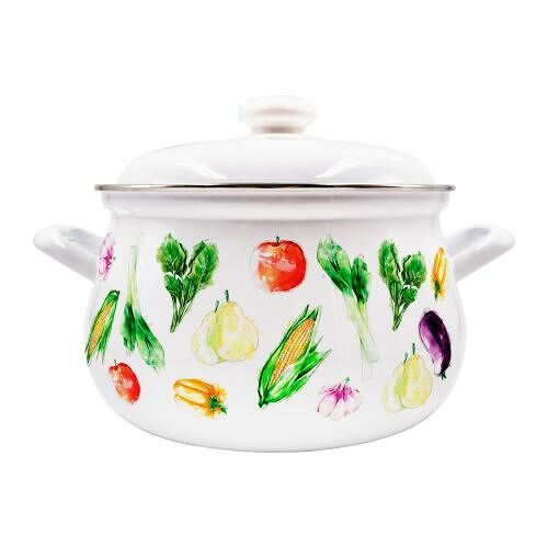 Кастрюля Лзэп Щедрый урожай эмалированная грушевидная 4.5 л