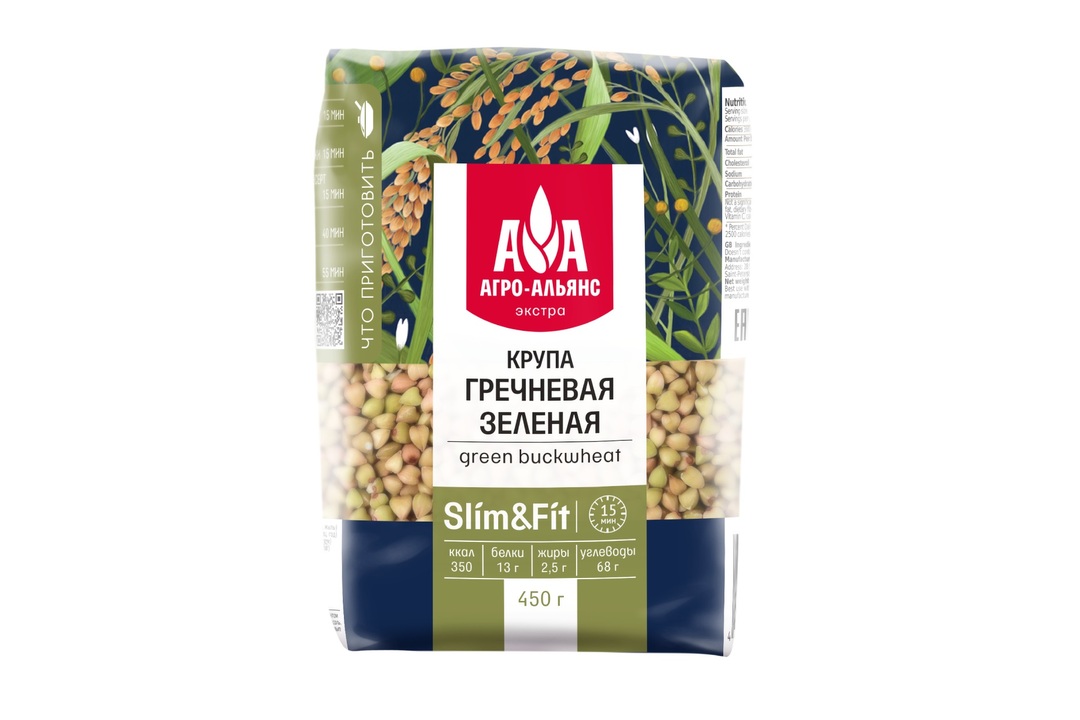 

Гречневая крупа Агро-Альянс зеленая Экстра 450 г