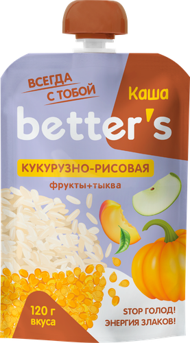 

Каша Better's кукурузно-рисовая с тыквой 120 г