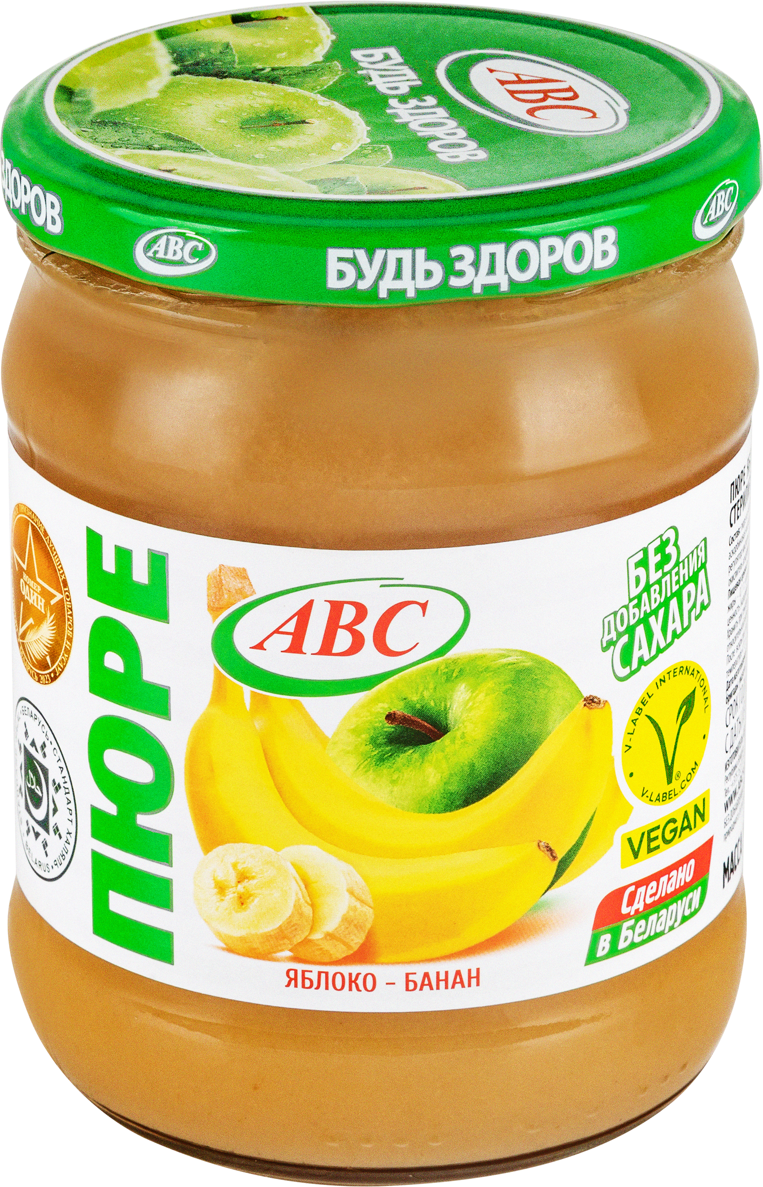 

Пюре фруктовое ABC Будь здоров! яблоко-банан без сахара 450 г