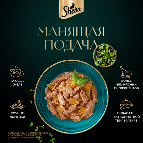 

Влажный корм для кошек Sheba Ломтики в желе с курицей 75 г