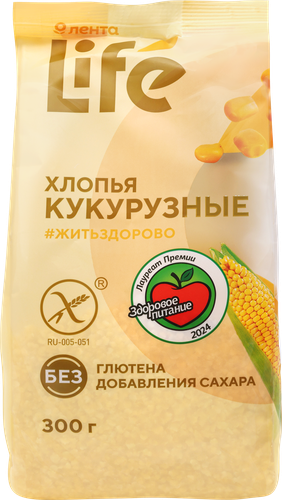 

Хлопья кукурузные Лента Life безглютеновые 300 г