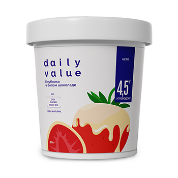 

Клубника Daily Value сублимированная в белом шоколаде без сахара Россия 80 г