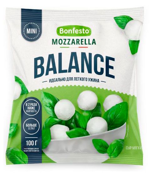 

Сыр мягкий Моцарелла Balance Bonfesto мини 100 г