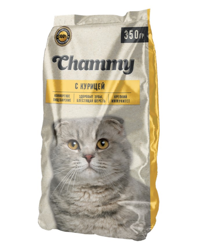 

Сухой корм для кошек Chammy с курицей 350 г