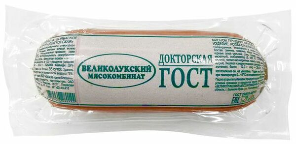 Колбаса вареная докторская ГОСТ ТМ Великолукский мясокомбинат 400 г