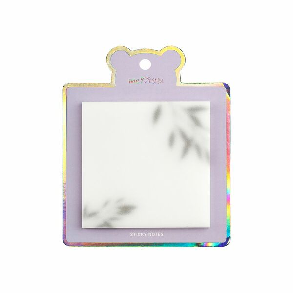 Самоклеящийся блок Meshu Shadow 76x76 мм прозрачный блестящий европодвес 50 листов