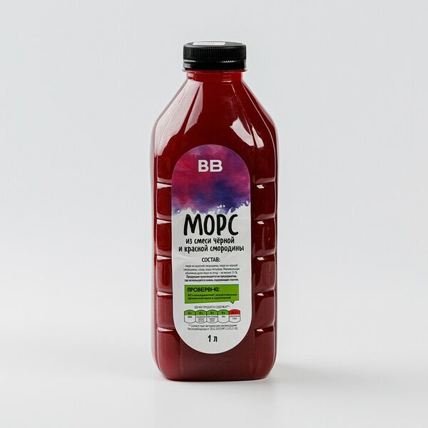 Морс из смеси черной и красной смородины, 1л