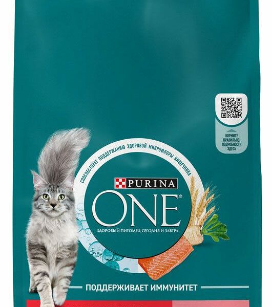 Сухой корм Purina ONE® полнорационный для стерилизованных кошек и кастрированных котов, с высоким содержанием лосося, 9,75 кг