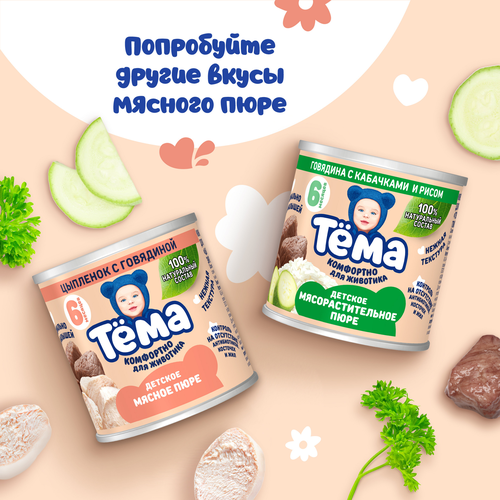 

Пюре мясное Тёма Говядина с печенью с 8 месяцев 90 г