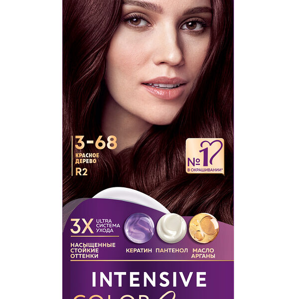 Стойкая крем-краска для волос Палетт Интенсивный цвет 3-68 (R2) Красное дерево 110 мл