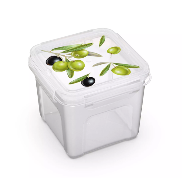 Контейнер 4Family квадратный для СВЧ Fresh олива 0.9 л