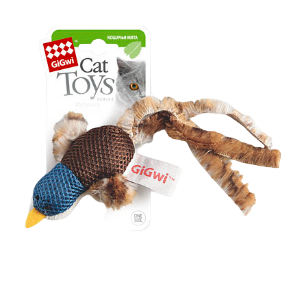 Игрушка для кошек GiGwi утка с кошачьей мятой 13 см