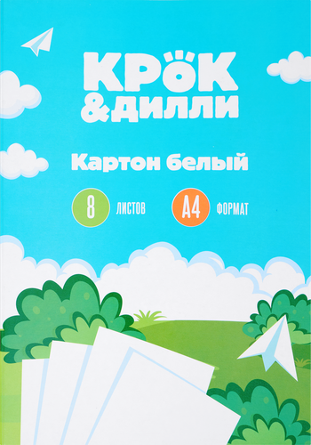 

Картон белый Крок&Дилли немелованный в папке А4, 30 листов