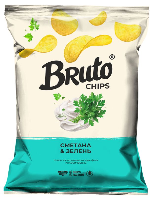 

Чипсы Bruto сметана и зелень 120 г