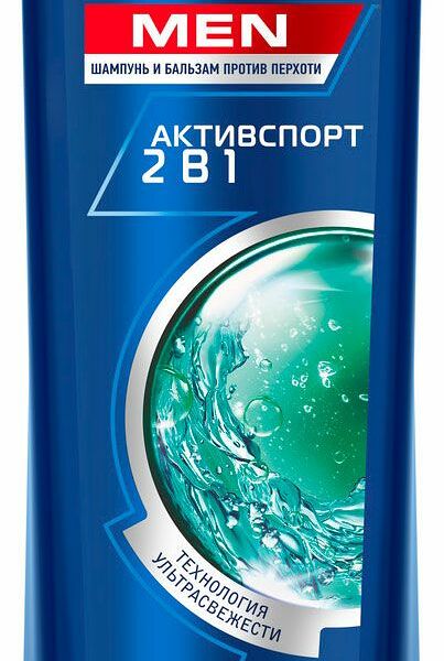 Шампунь Clear Men Активспорт, 2 в 1, против перхоти, 400 мл