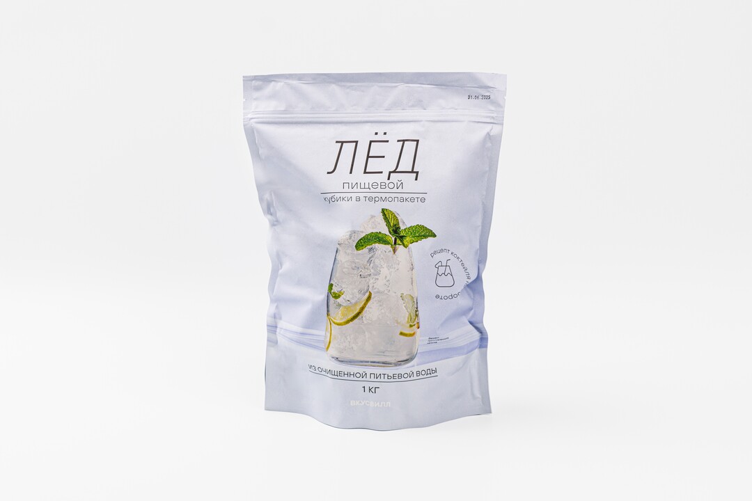 

Лед пищевой ВкусВилл кубики в термопакете 1 кг