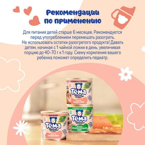 

Пюре мясное Тёма говядина с 6 месяцев 90 г