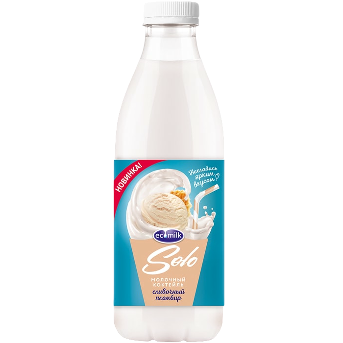 

Коктейль молочный Ecomilk.Solo Сливочный пломбир 2% 930 мл
