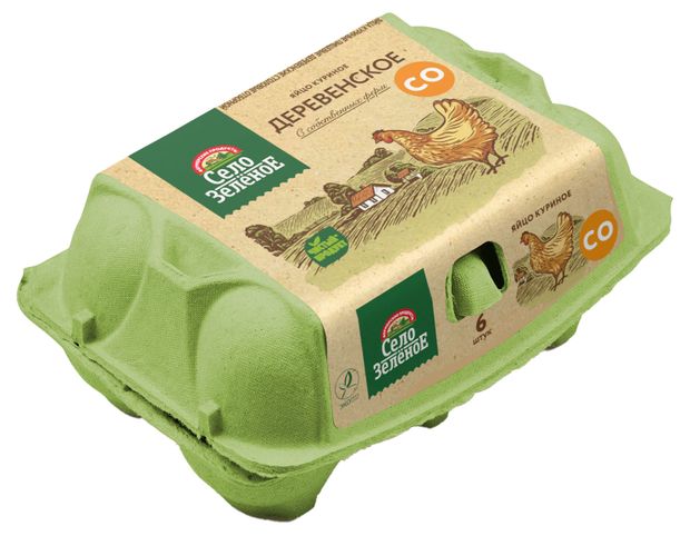 

Яйцо куриное Село Зелёное Деревенское С0 6 шт цвет яиц в ассортименте