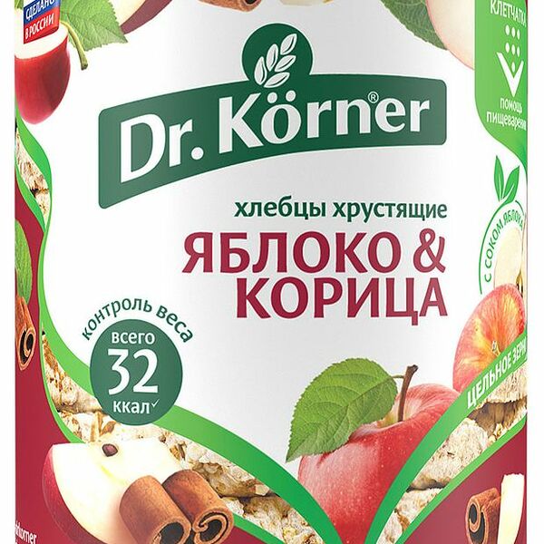 Хлебцы хрустящие Dr. Körner Злаковый коктейль Яблоко и корица 90 г