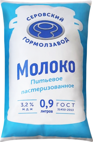 

Молоко Серовский гормолзавод пастеризованное 3.2%, 900 мл